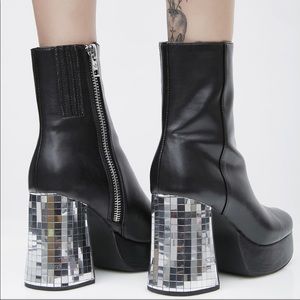 Current mood boots with disco ball heels